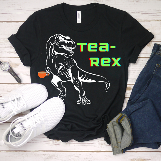 Tea-Rex Tee - white print